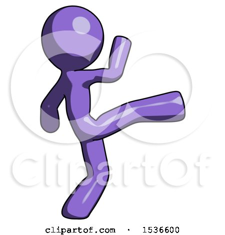 Purple Design Mascot Man Kick Pose by Leo Blanchette