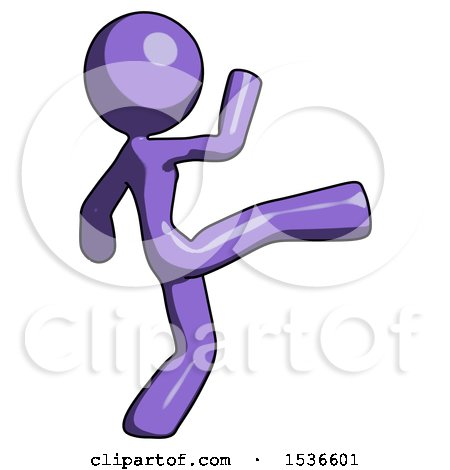 Purple Design Mascot Woman Kick Pose by Leo Blanchette