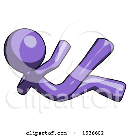 Purple Design Mascot Man Falling Backwards by Leo Blanchette