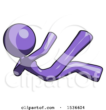Purple Design Mascot Woman Falling Backwards by Leo Blanchette