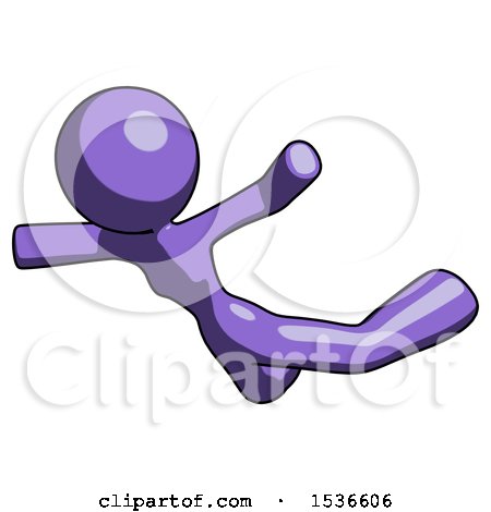 Purple Design Mascot Woman Skydiving or Falling to Death by Leo Blanchette