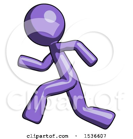 Purple Design Mascot Man Running Fast Left by Leo Blanchette