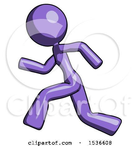 Purple Design Mascot Woman Running Fast Left by Leo Blanchette