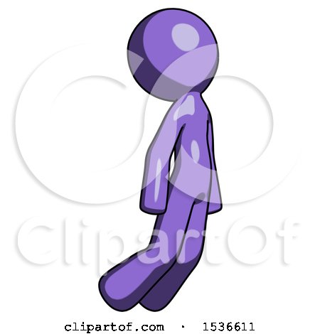 Purple Design Mascot Man Floating Through Air Right by Leo Blanchette
