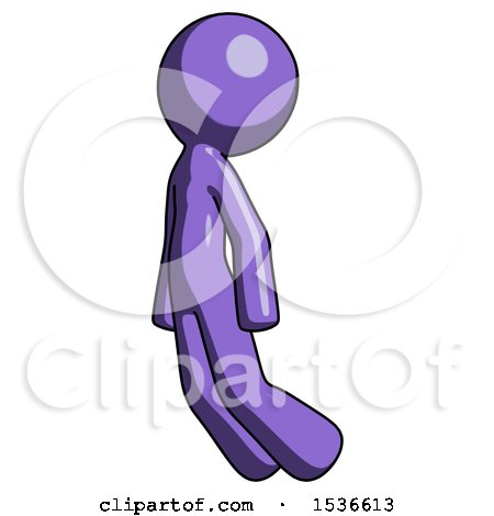 Purple Design Mascot Man Floating Through Air Left by Leo Blanchette