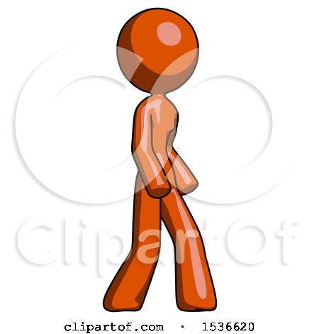 Orange Design Mascot Woman Turned Right Front View by Leo Blanchette