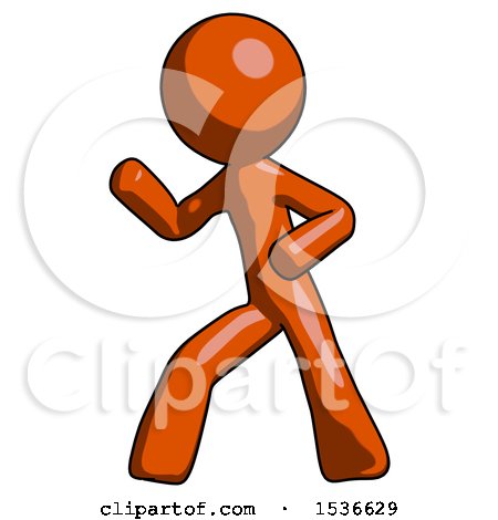 Orange Design Mascot Man Martial Arts Defense Pose Left by Leo Blanchette