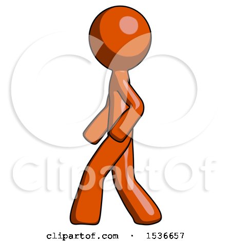 Orange Design Mascot Man Walking Left Side View by Leo Blanchette