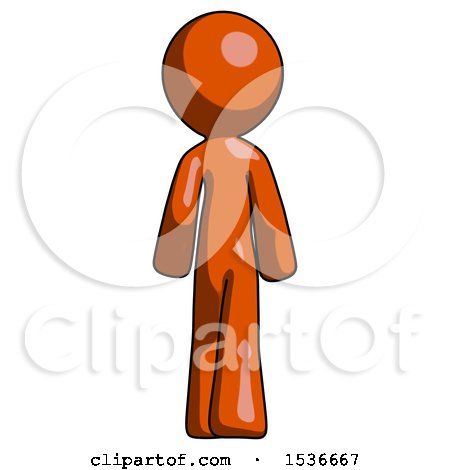 Orange Design Mascot Man Walking Away, Back View by Leo Blanchette