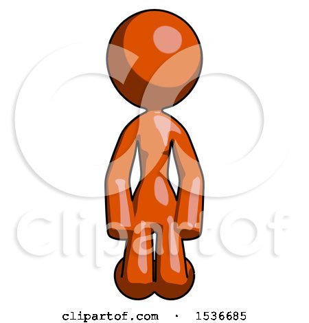 Orange Design Mascot Woman Kneeling Front Pose by Leo Blanchette