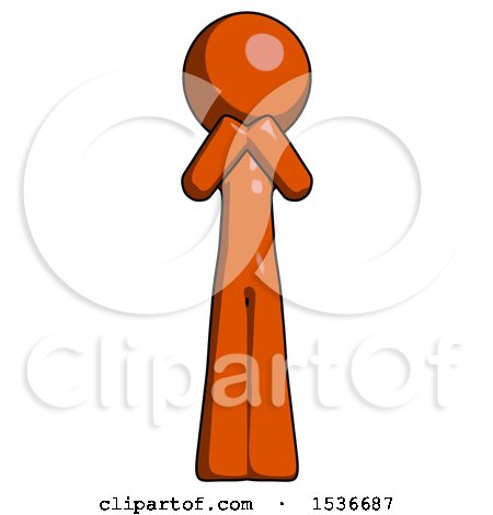 Orange Design Mascot Man Laugh, Giggle, or Gasp Pose by Leo Blanchette