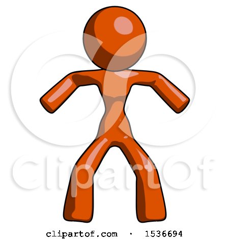 Orange Design Mascot Woman Sumo Wrestling Power Pose by Leo Blanchette