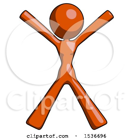 Orange Design Mascot Woman Jumping or Flailing by Leo Blanchette