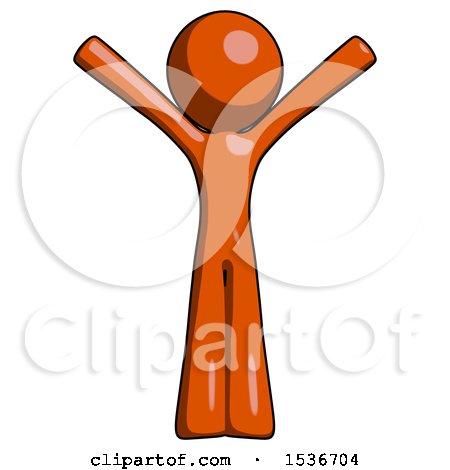 Orange Design Mascot Man with Arms out Joyfully by Leo Blanchette