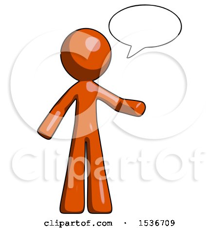 Orange Design Mascot Man with Word Bubble Talking Chat Icon by Leo Blanchette