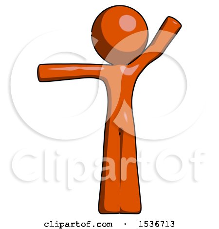 Orange Design Mascot Man Directing Traffic Left by Leo Blanchette