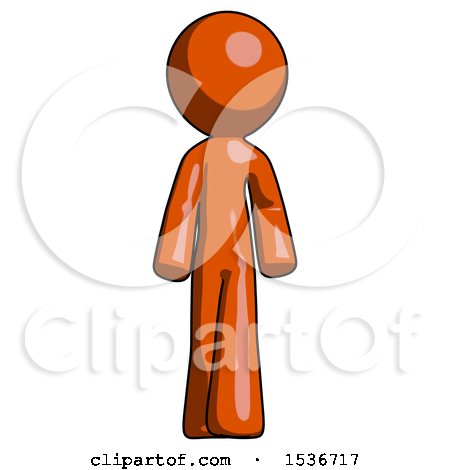 Orange Design Mascot Man Walking Front View by Leo Blanchette