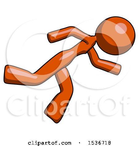 Orange Design Mascot Woman Running While Falling down by Leo Blanchette