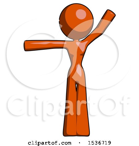 Orange Design Mascot Woman Directing Traffic Left by Leo Blanchette
