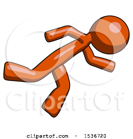 Orange Design Mascot Man Running While Falling down by Leo Blanchette