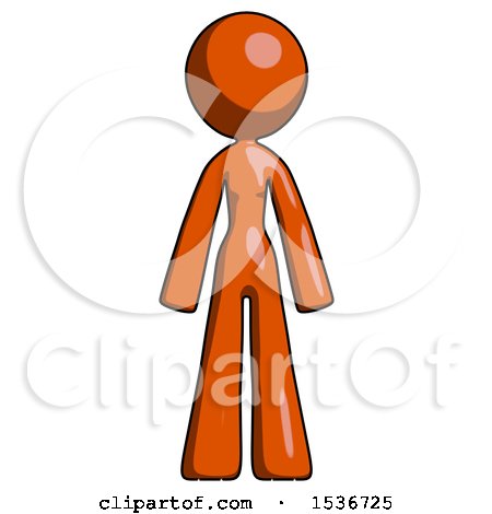 Orange Design Mascot Woman Standing Facing Forward by Leo Blanchette