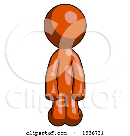 Orange Design Mascot Man Kneeling Front Pose by Leo Blanchette