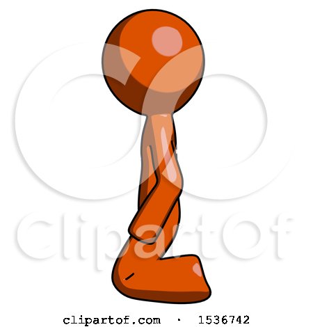 Orange Design Mascot Man Kneeling Left by Leo Blanchette