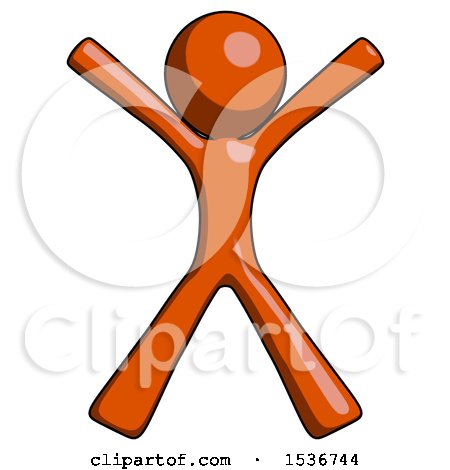 Orange Design Mascot Man Jumping or Flailing by Leo Blanchette
