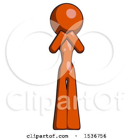Orange Design Mascot Woman Laugh, Giggle, or Gasp Pose by Leo Blanchette