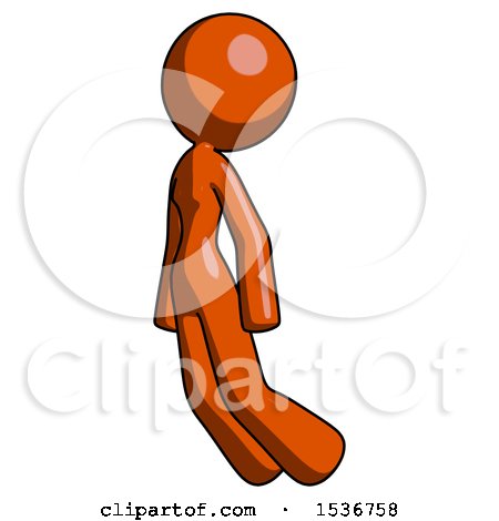 Orange Design Mascot Woman Floating Through Air Left by Leo Blanchette