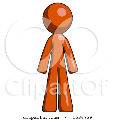 Orange Design Mascot Man Standing Facing Forward by Leo Blanchette