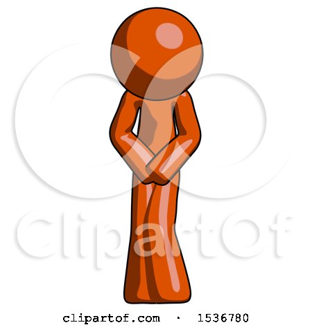 Orange Design Mascot Bending over Hurt or Nautious by Leo Blanchette