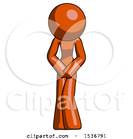 Orange Design Mascot Female Bending over Sick or in Pain by Leo Blanchette