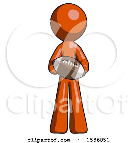 Orange Design Mascot Man Giving Football to You by Leo Blanchette