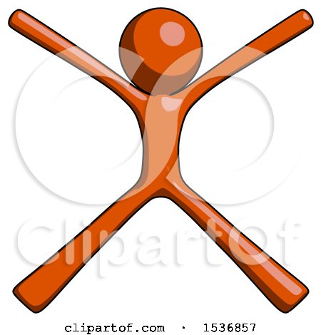 Orange Design Mascot Man with Arms and Legs Stretched out by Leo Blanchette