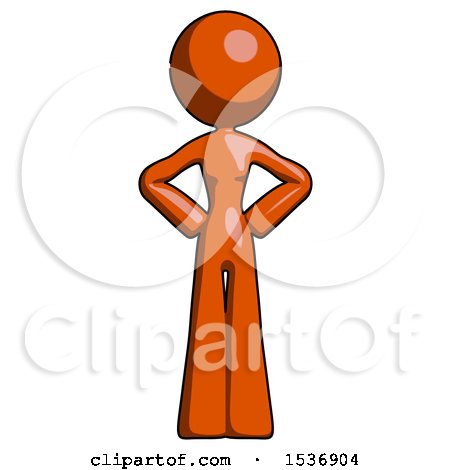 Orange Design Mascot Woman Hands on Hips by Leo Blanchette