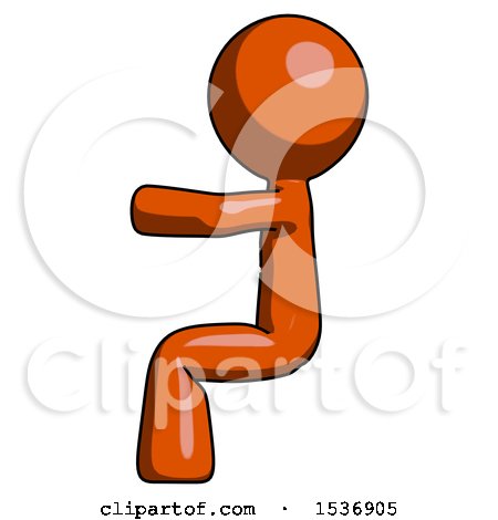 Orange Design Mascot Man Sitting or Driving Position by Leo Blanchette