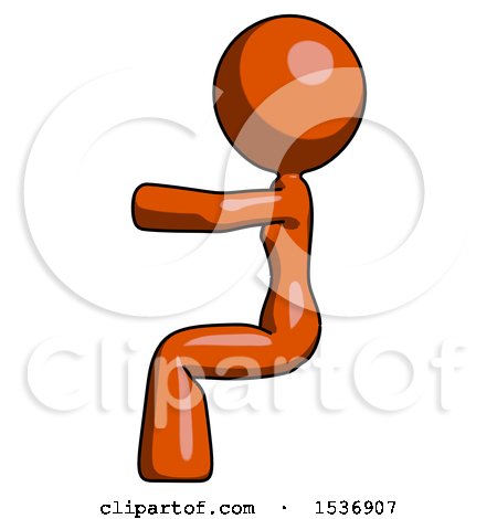 Orange Design Mascot Woman in Sitting or Driving Position by Leo Blanchette