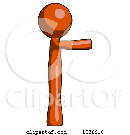 Orange Design Mascot Man Pointing Right by Leo Blanchette