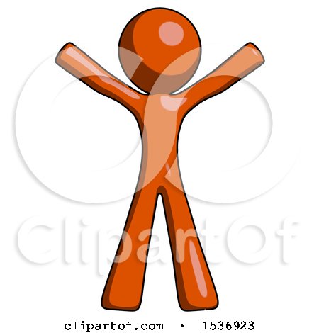 Orange Design Mascot Man Surprise Pose, Arms and Legs out by Leo Blanchette