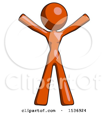Orange Design Mascot Woman Surprise Pose, Arms and Legs out by Leo Blanchette