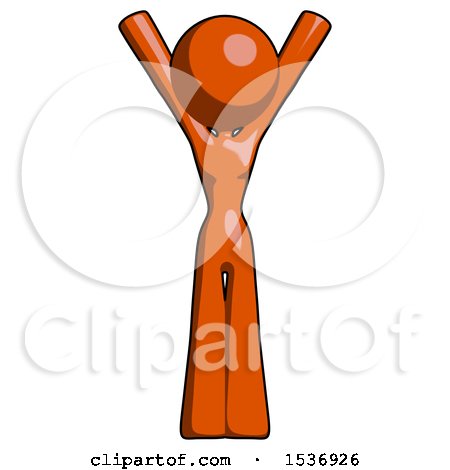 Orange Design Mascot Woman Hands up by Leo Blanchette