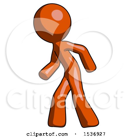 Orange Design Mascot Man Suspense Action Pose Facing Left by Leo Blanchette