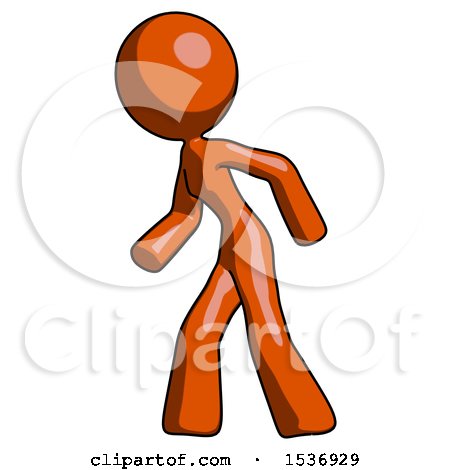 Orange Design Mascot Woman Suspenseaction Pose Facing Left by Leo Blanchette