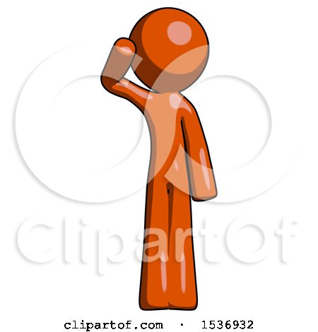 Orange Design Mascot Man Soldier Salute Pose by Leo Blanchette