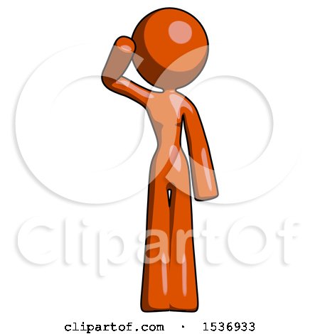 Orange Design Mascot Woman Soldier Salute Pose by Leo Blanchette