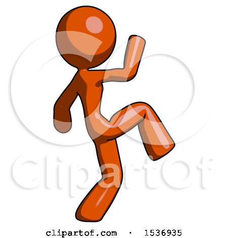 Orange Design Mascot Woman Kick Pose Start by Leo Blanchette