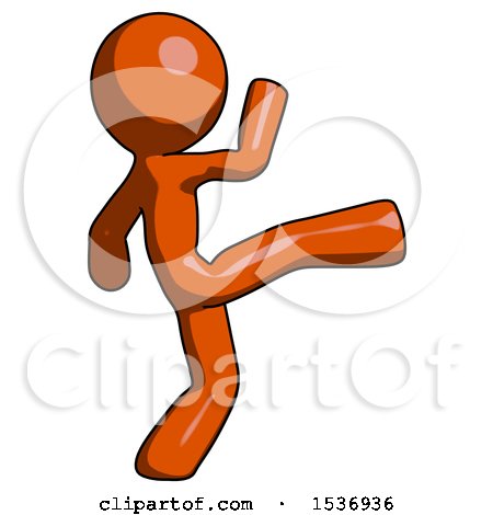 Orange Design Mascot Man Kick Pose by Leo Blanchette