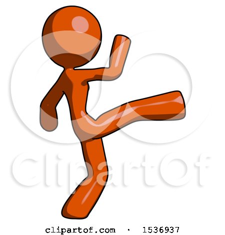 Orange Design Mascot Woman Kick Pose by Leo Blanchette
