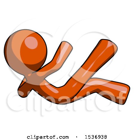 Orange Design Mascot Man Falling Backwards by Leo Blanchette